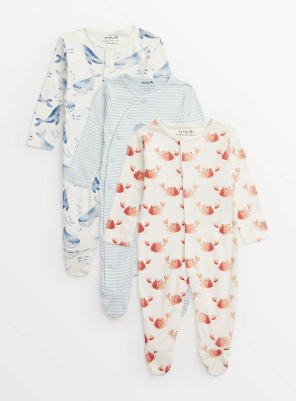 Sealife Sleepsuit 3 Pack Up to 3 mths